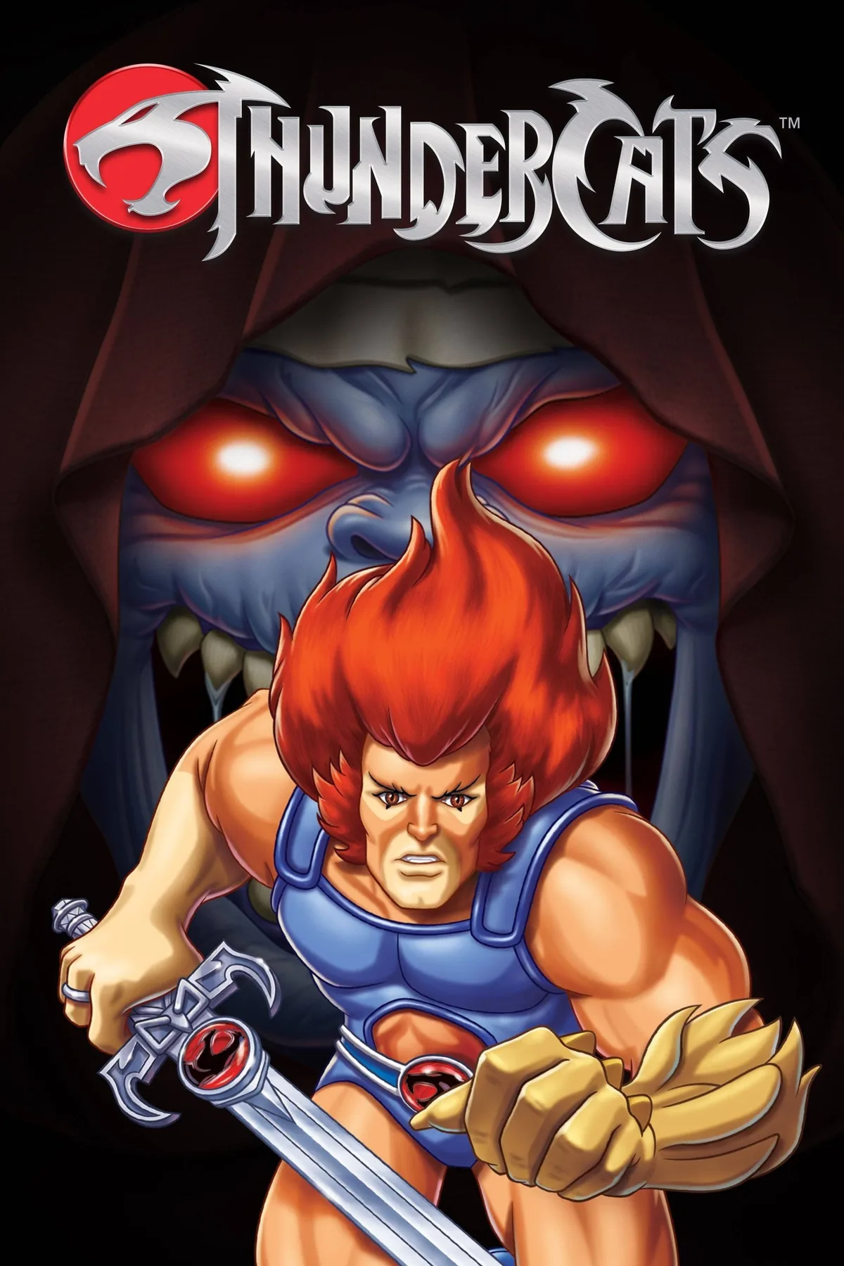 ThunderCats (1985) çizgi dizisinin resmi afişi: Lion-O ve kötü büyücü Mumm-Ra