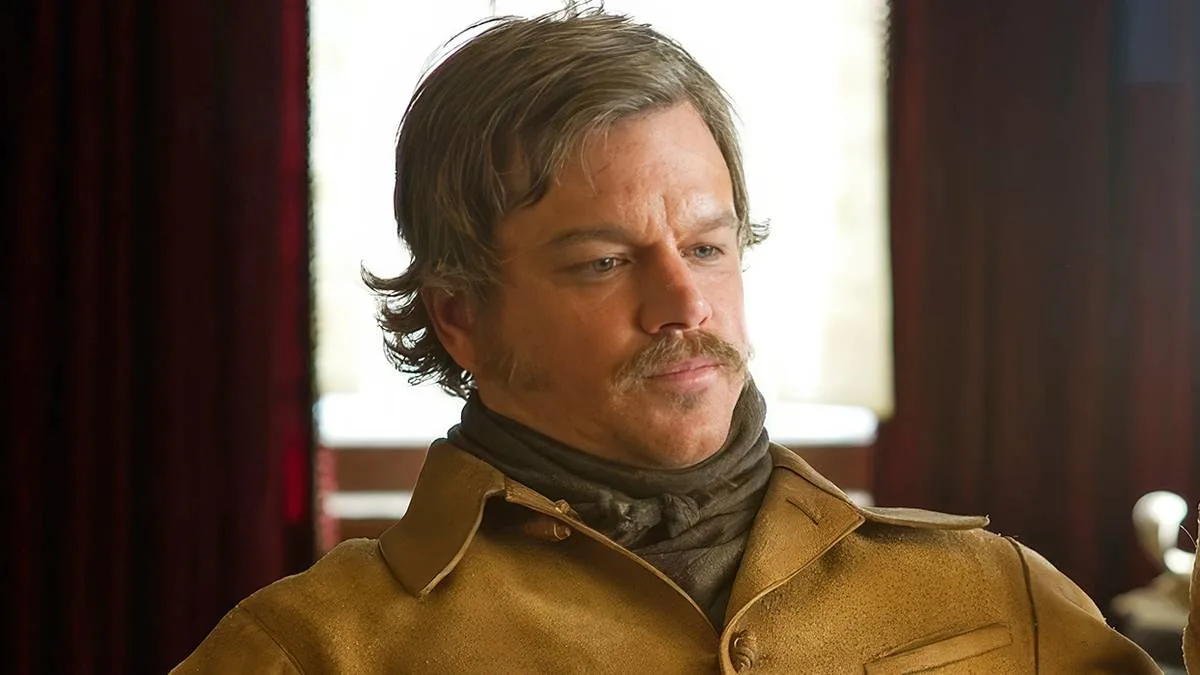 True Grit filminde western kıyafetiyle Matt Damon, LaBoeuf rolünde