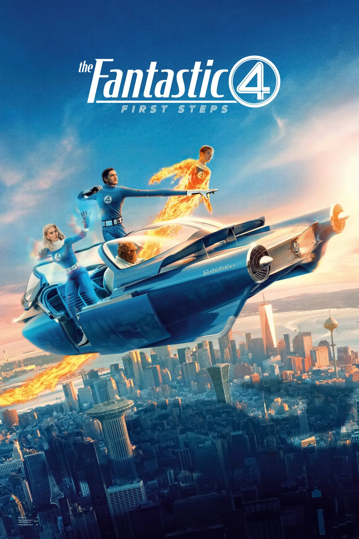 The Fantastic Four: First Steps filminin resmi afişi, Fantastik Dörtlü'nün uçan aracı