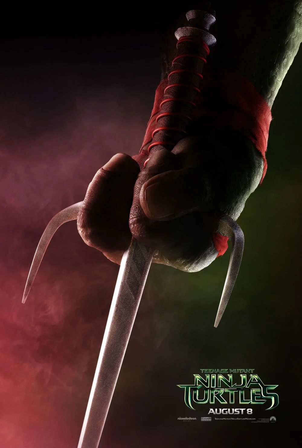 2014 yapımı Teenage Mutant Ninja Turtles filminin resmi Raphael karakter posteri